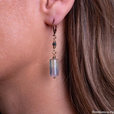 Серьги Lanzerotti, Ispirazione, флюорит, гематит, LZ-24.10-434 зеленый Серьги Lanzerotti, Ispirazione, флюорит, гематит, LZ-24.10-434 зеленый