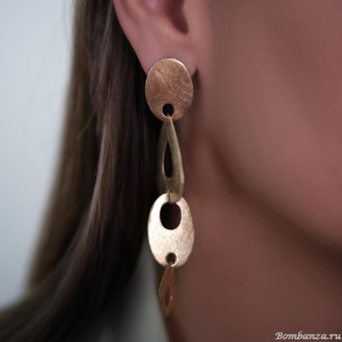 Серьги Estrosia, металл, ES-OREQ3-5A золотистый