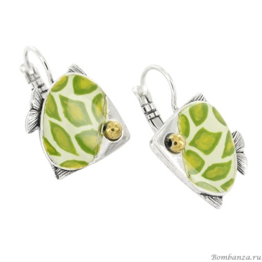 Серьги TARATATA, Sushi, с цветной смолой и стеклянными бусинами, TT-T25-06722-107 зеленый