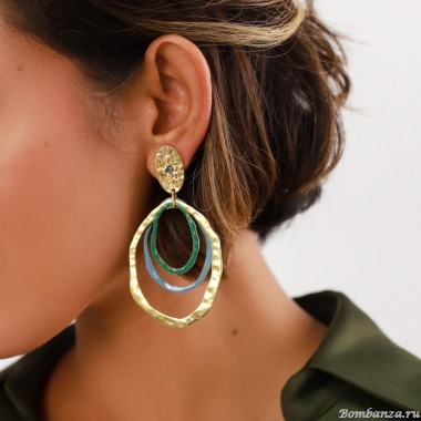 Серьги Franck Herval, Allegra, с кристаллом Swarovski и цветной эмалью, FH23.2-12-68225 голубой