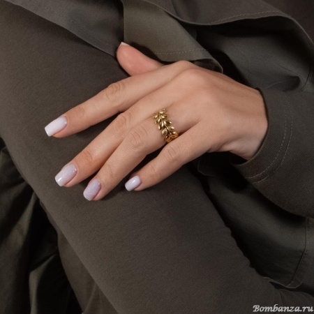 Кольцо Moon Paris, разъемное, в виде листка оливковой ветви, Mo-Y25.02-012 золотистый