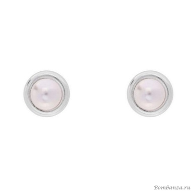 Пуссеты VIDDA, Waterfall, с жемчугом, VD25.2-00641 серебристый