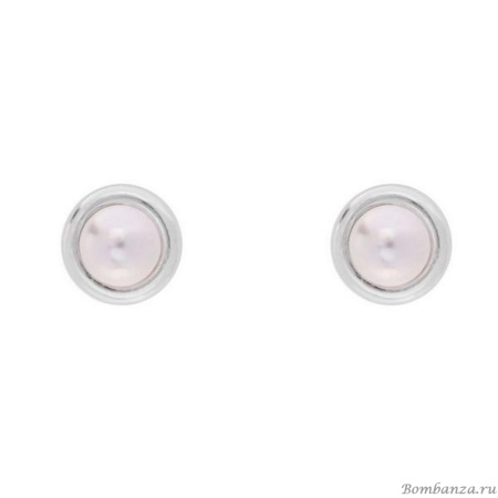 Пуссеты VIDDA, Waterfall, с жемчугом, VD25.2-00641 серебристый