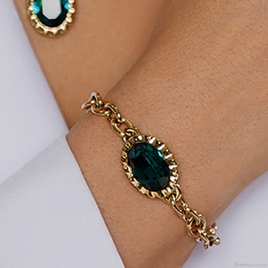 Браслет Qudo, TIVOLA UNICA big (G/P) Emerald, 189549 Браслет Qudo, TIVOLA UNICA big (G/P) Emerald, 189549