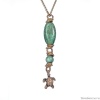 Колье Alcozer&J, с бирюзой и изумрудом, AL-C68DO25-R зеленый