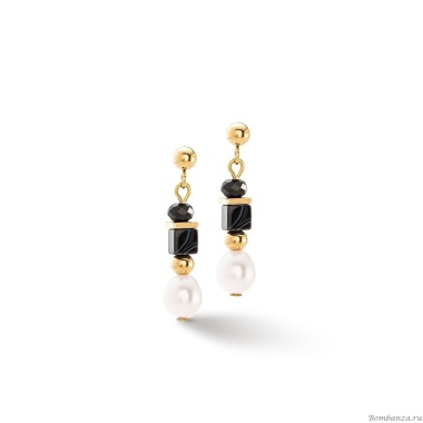 Серьги Coeur de Lion, Black-White, 1132/21-1314