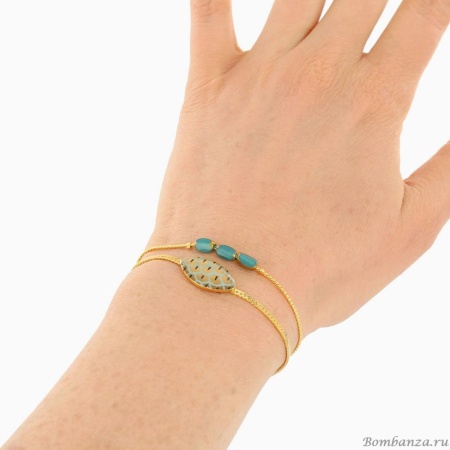 Браслет TARATATA, Fuchsia, смола, стеклянные бусины, золотая краска, TT-E25-02304-207 зеленый