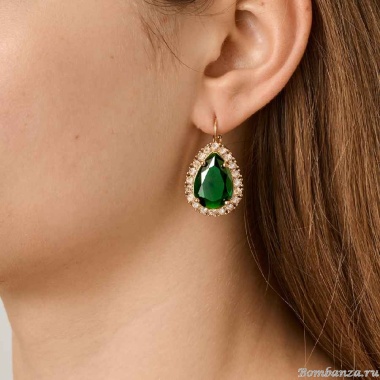 Серьги Dyrberg Kern, FIORA SG EMERALD GREEN/GOLDEN, 450076 Серьги Dyrberg Kern, FIORA SG EMERALD GREEN/GOLDEN, 450076