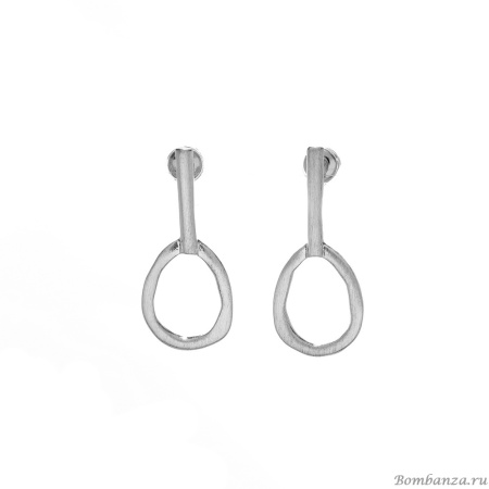 Серьги Dansk Copenhagen, Elysian, с овалом, DNSK25.1-3C2501014 серебристый