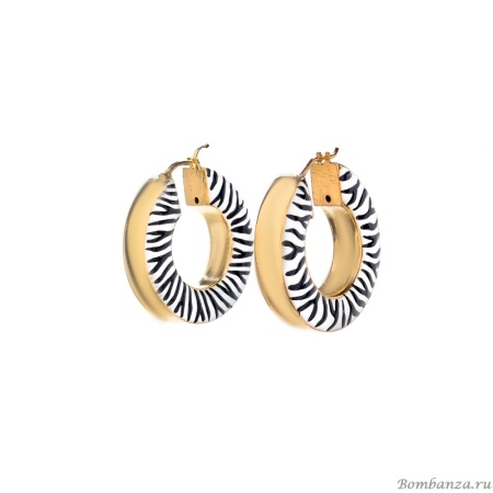 Серьги Francesca Bianchi, кольца, с эмалью, FB25.2-52S золотистый