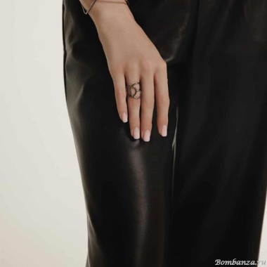 Кольцо Katerina Vassou, Ziggurat, разъемное, "геометрия", KV24.2-401425B серебристый