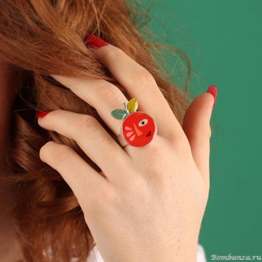 Кольцо TARATATA, Smoothie, разъемное, с цветной смолой, TT-E23-04416-100 оранжевый