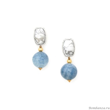 Серьги Nature Bijoux, Arctique, с аквамарином и говлитом, NB25.1-12-90011 голубой Серьги Nature Bijoux, Arctique, с аквамарином и говлитом, NB25.1-12-90011 голубой