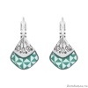 Серьги Taratata, Bisou, серебристые с зеленой эмалью, TT-E19-14711-104 Серьги Taratata, Bisou, серебристые с зеленой эмалью, TT-E19-14711-104