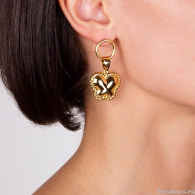 Серьги Moon Paris, Ringo, с крученой подвеской в форме бабочки, MR-22.03-042 золотистый Серьги Moon Paris, Ringo, с крученой подвеской в форме бабочки, MR-22.03-042 золотистый