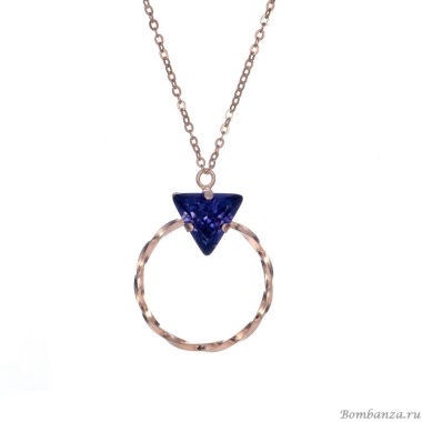 Колье Catherine Bijoux, The three sides of the triangle, с кристаллом, CB25.1-5307AGP фиолетовый