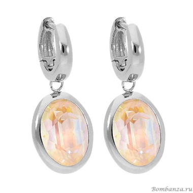 Серьги Qudo, Creole TIVOLA small S ivory cream delite, 310698 BW/S Серьги Qudo, Creole TIVOLA small S ivory cream delite, 310698 BW/S