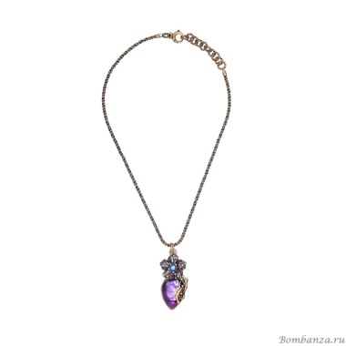 Колье Alcozer&J, аметист, жемчуг, гранат, Swarovski, AL2502-C138IN24 фиолетовый