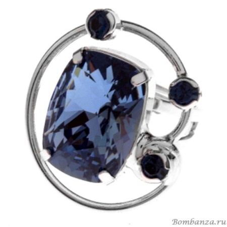 Кольцо Malu, Cuscion, темно-синее, крупный кристалл, M1006/21 BL
