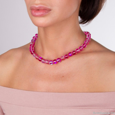 Колье Lanzerotti, Montpasier, с кристаллами, LZ-22.06-193 фуксия