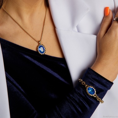 Колье Qudo, TIVOLA UNICA big (G/P) Royal blue delite 3cm, 420684 Колье Qudo, TIVOLA UNICA big (G/P) Royal blue delite 3cm, 420684