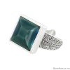 Кольцо Taratata, Gombos, разъемное, серебристое, с зеленым кристаллом, TT-H19-01401-107