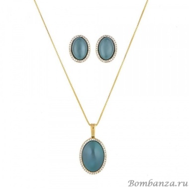 Комплект Possebon колье и серьги, Pearl Green Agate