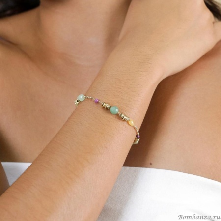 Браслет Franck Herval, Celinda, авантюрин, арагонит, нефрит, бусины, FH25.2-13-73044 зеленый