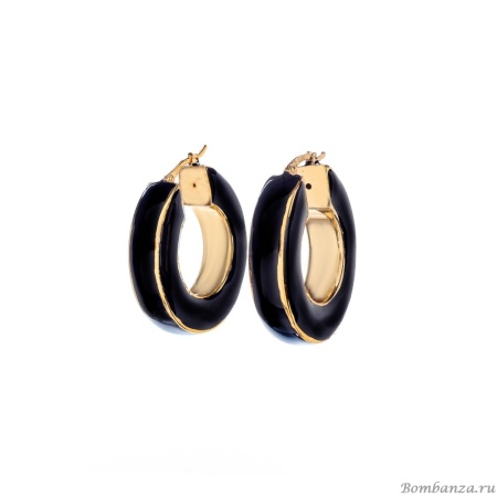 Серьги Francesca Bianchi, кольца, с эмалью, FB25.2-52S черный