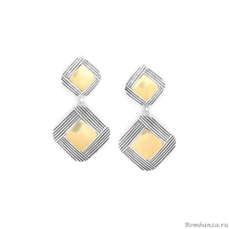 Клипсы Ori Tao, Dandy, лаконичная геометрия, OT24.2-11-31940 серебристый