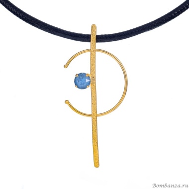 Колье Catherine Bijoux, Half moon, с кристаллом, CB25.1-5357AG голубой