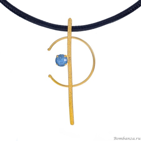 Колье Catherine Bijoux, Half moon, с кристаллом, CB25.1-5357AG голубой