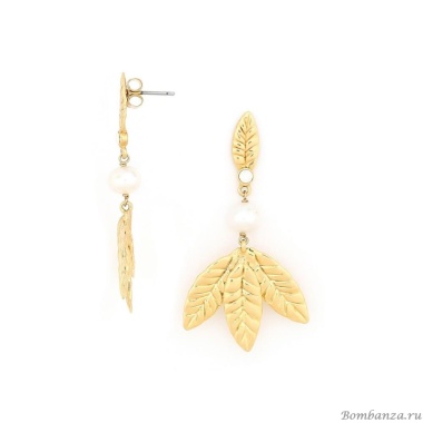 Серьги Franck Herval, Merry, с кристаллом Swarovski и жемчугом, FH24.2-12-68957 золотистый