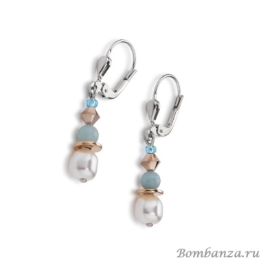 Серьги Coeur de Lion, Turquoise & Crystal Pearls by Swarovski®, 4863/20-0600 Серьги Coeur de Lion, Turquoise & Crystal Pearls by Swarovski®, 4863/20-0600