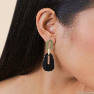 Серьги Nature Bijoux, Sicilia, с подвеской из рога, NB25.2-12-90366 черный