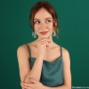 Серьги TARATATA, Green, с цветной смолой и порошком слюды, TT-E24-09781-104 зеленый