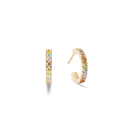 Серьги Coeur de Lion, Hoop Multicolour Pastel Gold 15мм, 0146/23-1590