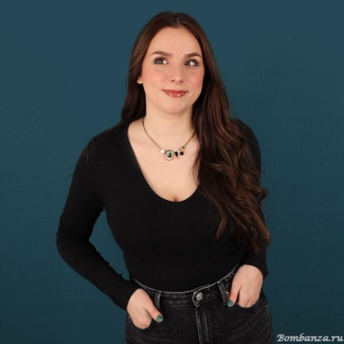 Колье TARATATA, Clair de lune, смола,бусины,блестки,краска,пудра, TT-H24-04105-207 зеленый Колье TARATATA, Clair de lune, смола,бусины,блестки,краска,пудра, TT-H24-04105-207 зеленый