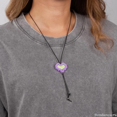 Колье Moon Paris, Ringo, с перламутровым сердцем, MR-24.06-053 сиреневый