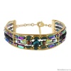 Браслет TARATATA, Chardon bleu, со стеклянными бусинами, тигровым глазом, TT-H24-09314-204 синий