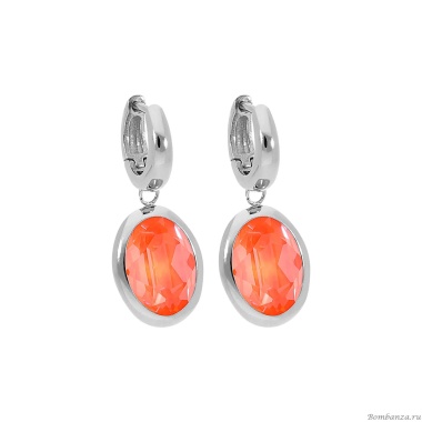 Серьги Qudo, Creole TIVOLA small (S/P) Orange glow delite, 310683 R/S Серьги Qudo, Creole TIVOLA small (S/P) Orange glow delite, 310683 R/S