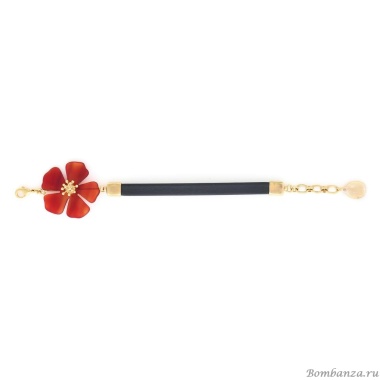 Браслет Nature Bijoux, Hibiscus, кожаный, с цветком из рога, NB25.1-13-44081 красный