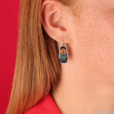 Серьги TARATATA, Nanas, асимметричные, с цветной смолой, TT-W24-03731-10M серебристый