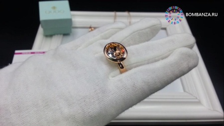 Кольцо Qudo, Tivola Light peach 17.8 мм 631625/17.8 BR/RG