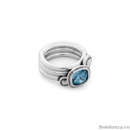 Кольцо Ciclon, Solitarios, 3 кольца, с кристаллом Swarovski, CN-EMO506 (17, голубой)