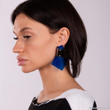 Серьги Moon Paris, Ultra, с квадратами разных форм, MU-23.04-009 синий Серьги Moon Paris, Ultra, с квадратами разных форм, MU-23.04-009 синий
