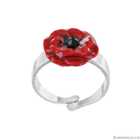 Кольцо TARATATA, Joli coquelicot, разъемное, со смолой и кристаллами, TT-T23-06412-103 красный