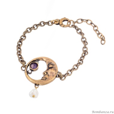 Браслет Alcozer&J, с жемчугом и кристаллами Swarovski, AL-B5473C золотистый