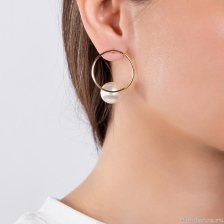 Серьги Moon Paris, Ringo, с жемчужной бусиной, MR-24.05-023 золотистый Серьги Moon Paris, Ringo, с жемчужной бусиной, MR-24.05-023 золотистый