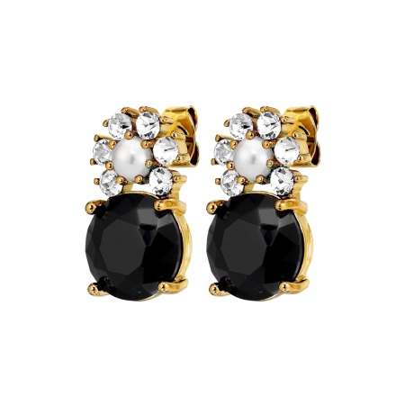 Серьги Dyrberg Kern, BECKIA SG BLACK / CRYSTAL, 470098